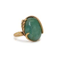 YELLOW GOLD AND JADE RING