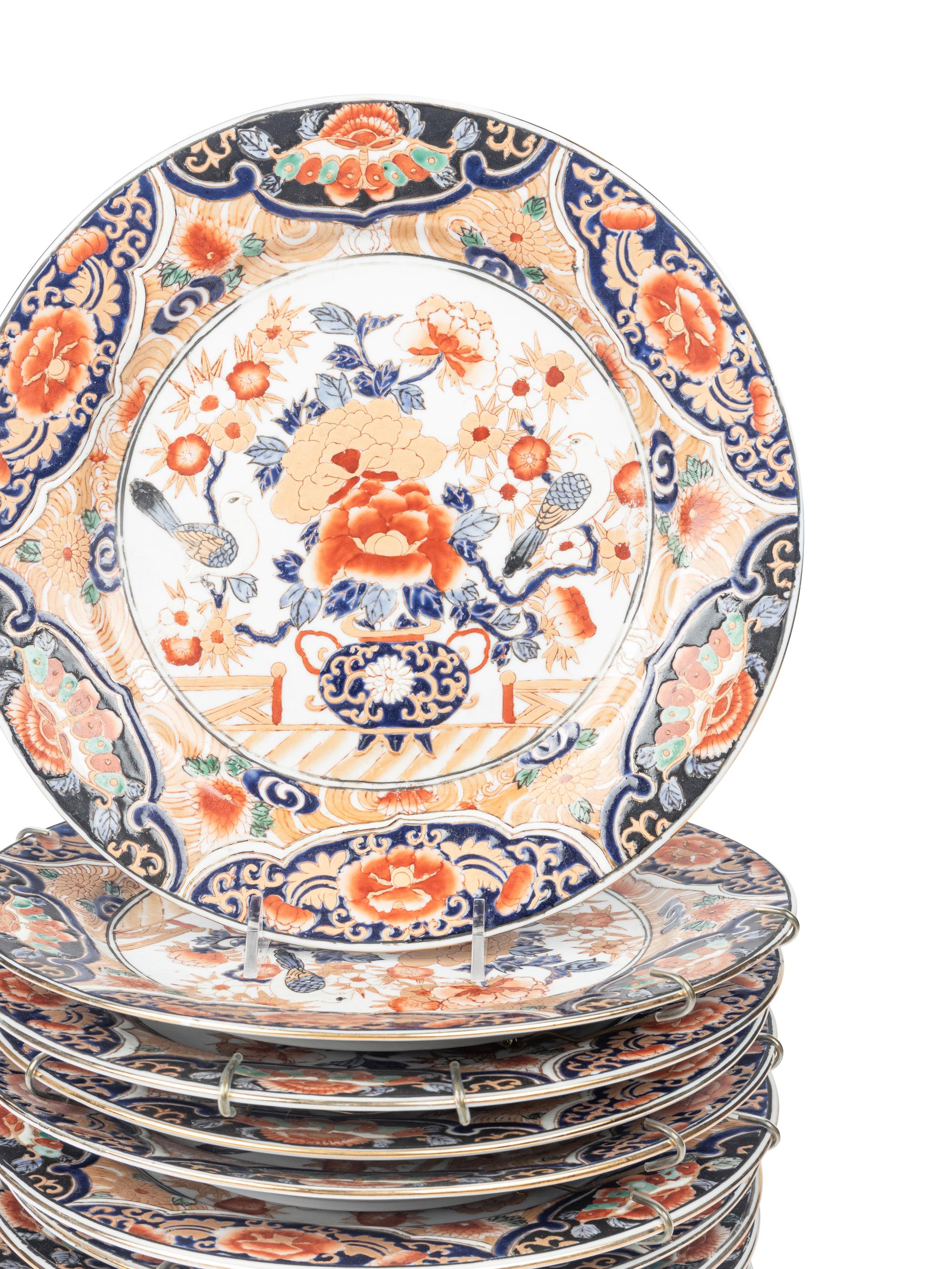 Twelve Japanese Imari Porcelain Plates