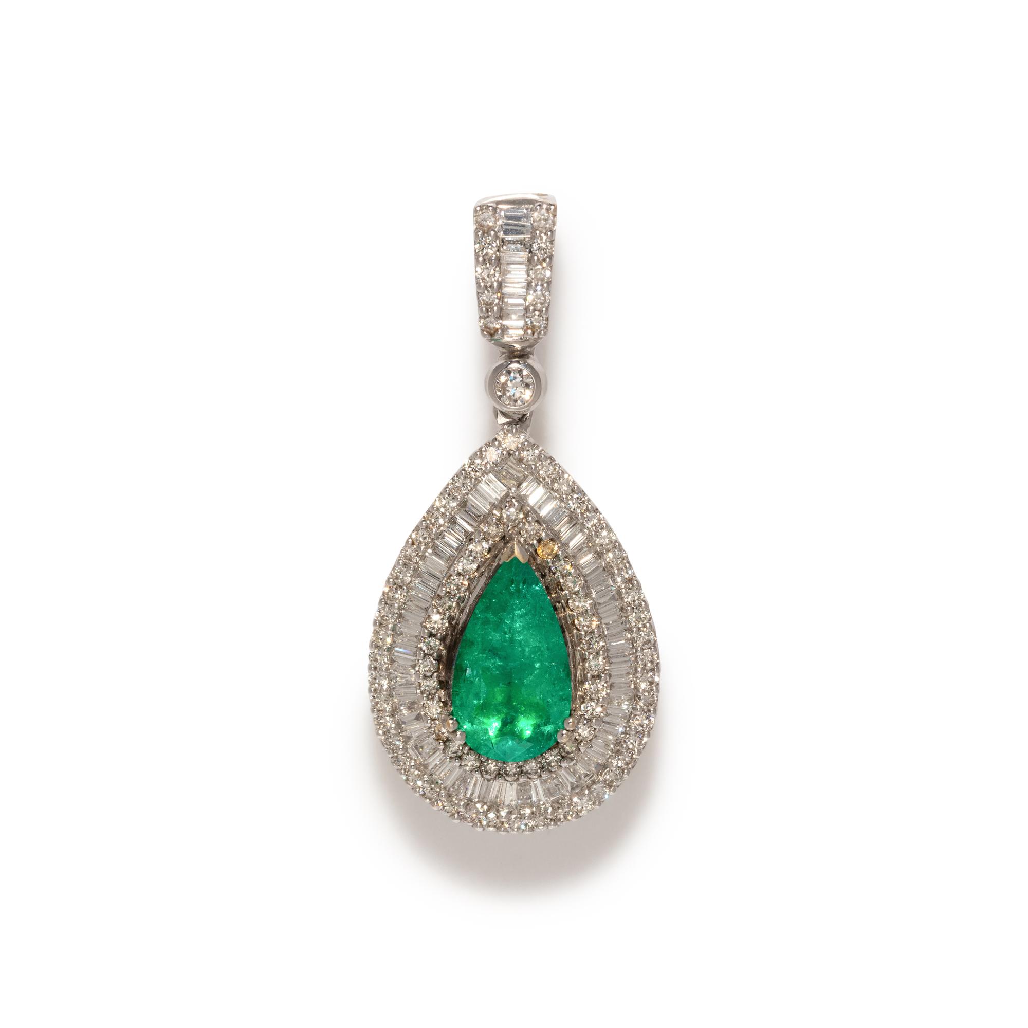 EMERALD AND DIAMOND PENDANT