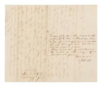 [LINCOLN, Abraham (1809-1865)]. Autograph endorsement, 8 lines, signed ("A. Lincoln") on the verso of a letter from Kersey H. Fell, Bloomington, Ill., 8 July 1859.