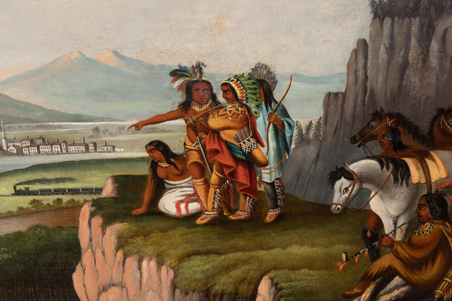 A. Rodier, After Colton's American Atlas, Native Americans Overlooking A Changing Landscape
