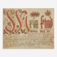 Attributed to Johann Jacob Friedrich Krebs (c. 1749-1815) A Fraktur: Vorschrift