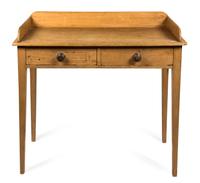 Two Pieces of American Pine Furniture Height of larger 34 1/2 x width 38 x depth 19 1/2 inches.