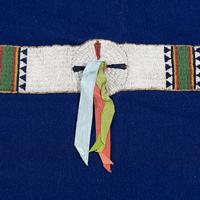 Sioux Beaded Blanket Strip, on Wool Blanket