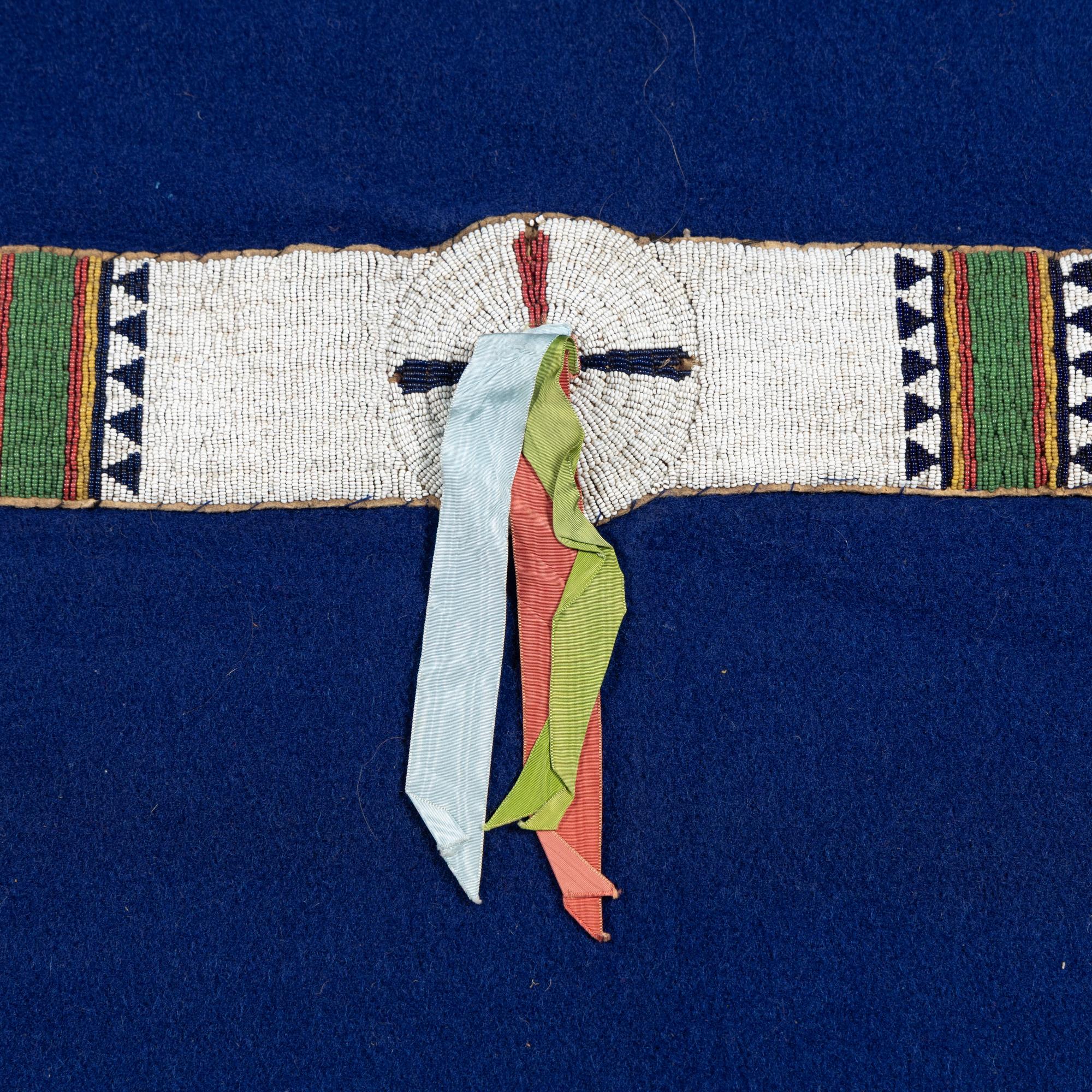 Sioux Beaded Blanket Strip, on Wool Blanket