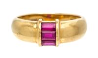 An 18 Karat Yellow Gold and Ruby Ring, Tiffany & Co., 2.70 dwts.