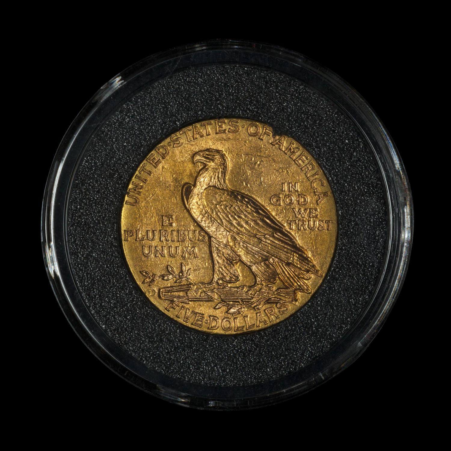 A 1909-D Indian Head $5 Gold Coin