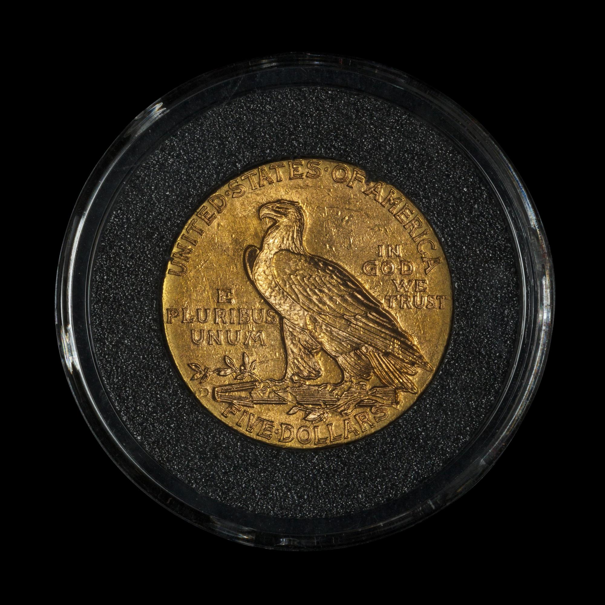 A 1909-D Indian Head $5 Gold Coin