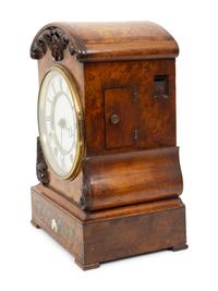 A Black Forest Inlaid Burr-Walnut Cuckoo Clock