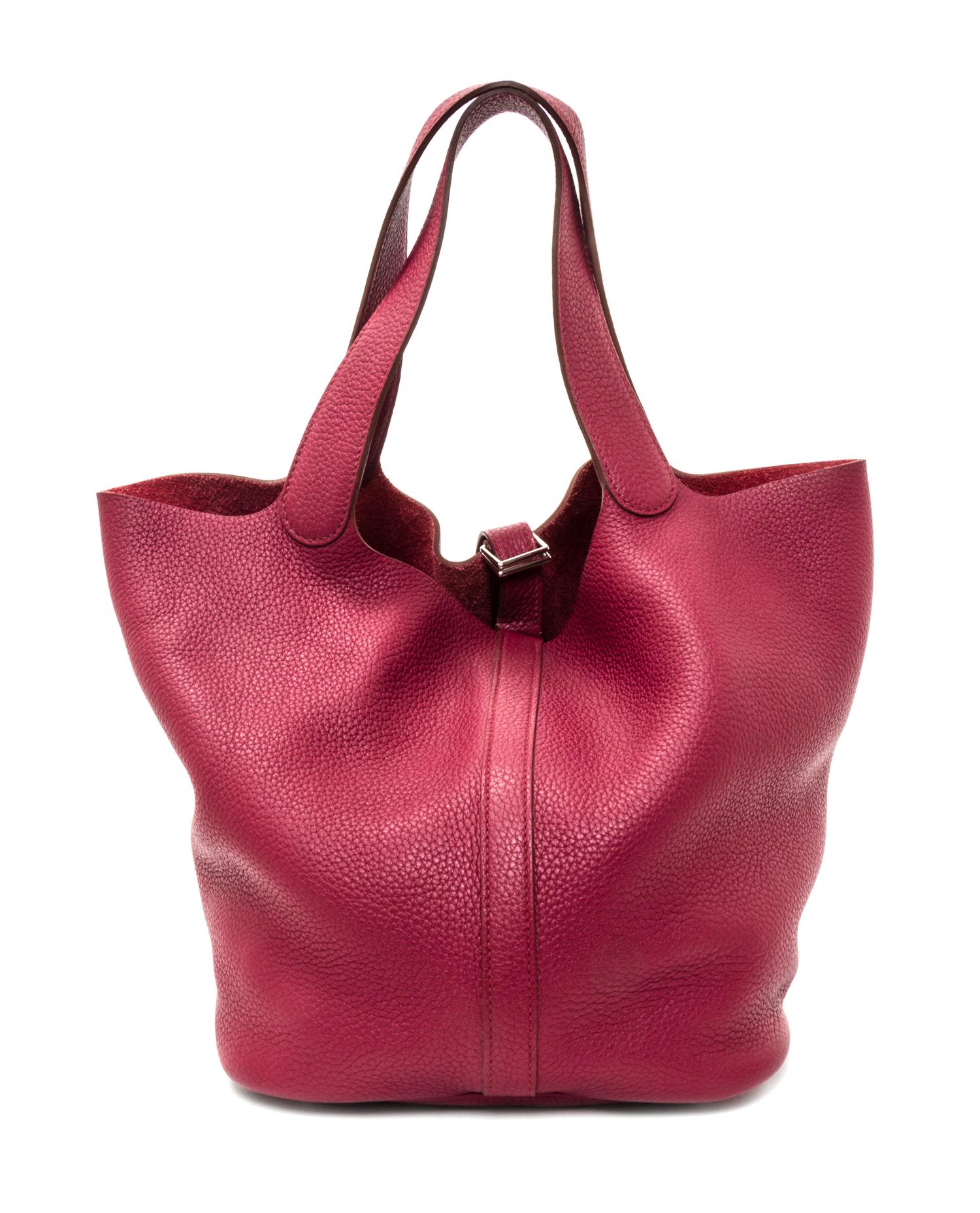 An Hermes Rubis Taurillon Clemence Picotin Lock GM Handbag, 10.5" x 10.5" x 8.5".
