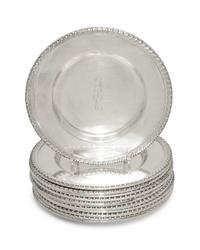 A Set of Twelve American Silver Bread Plates