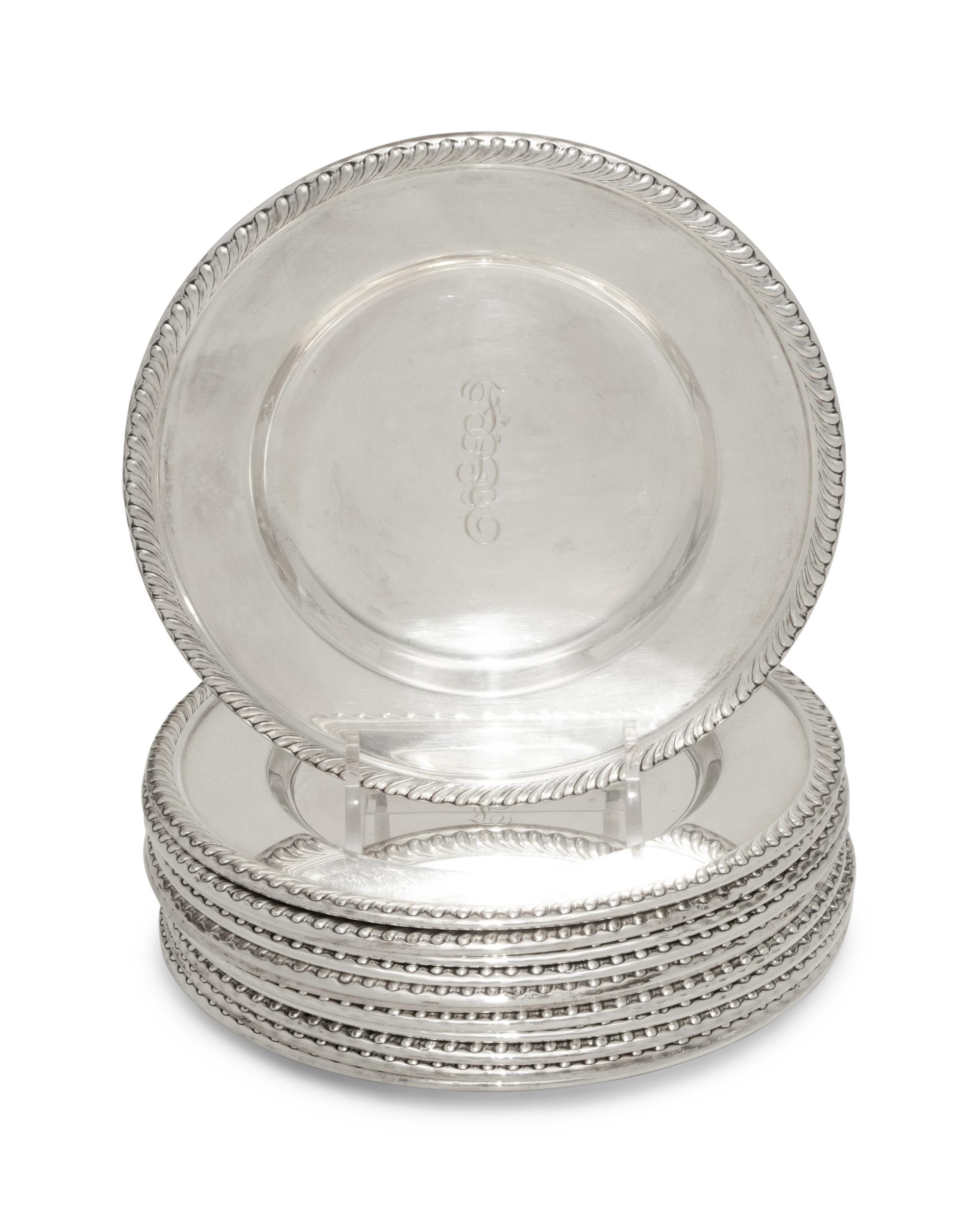 A Set of Twelve American Silver Bread Plates