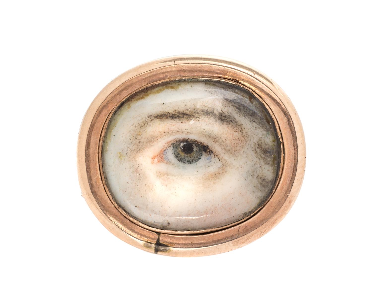 A Georgian Rose Gold Lover's Eye Brooch, 2.25 dwts.