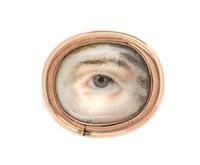 A Georgian Rose Gold Lover's Eye Brooch, 2.25 dwts.