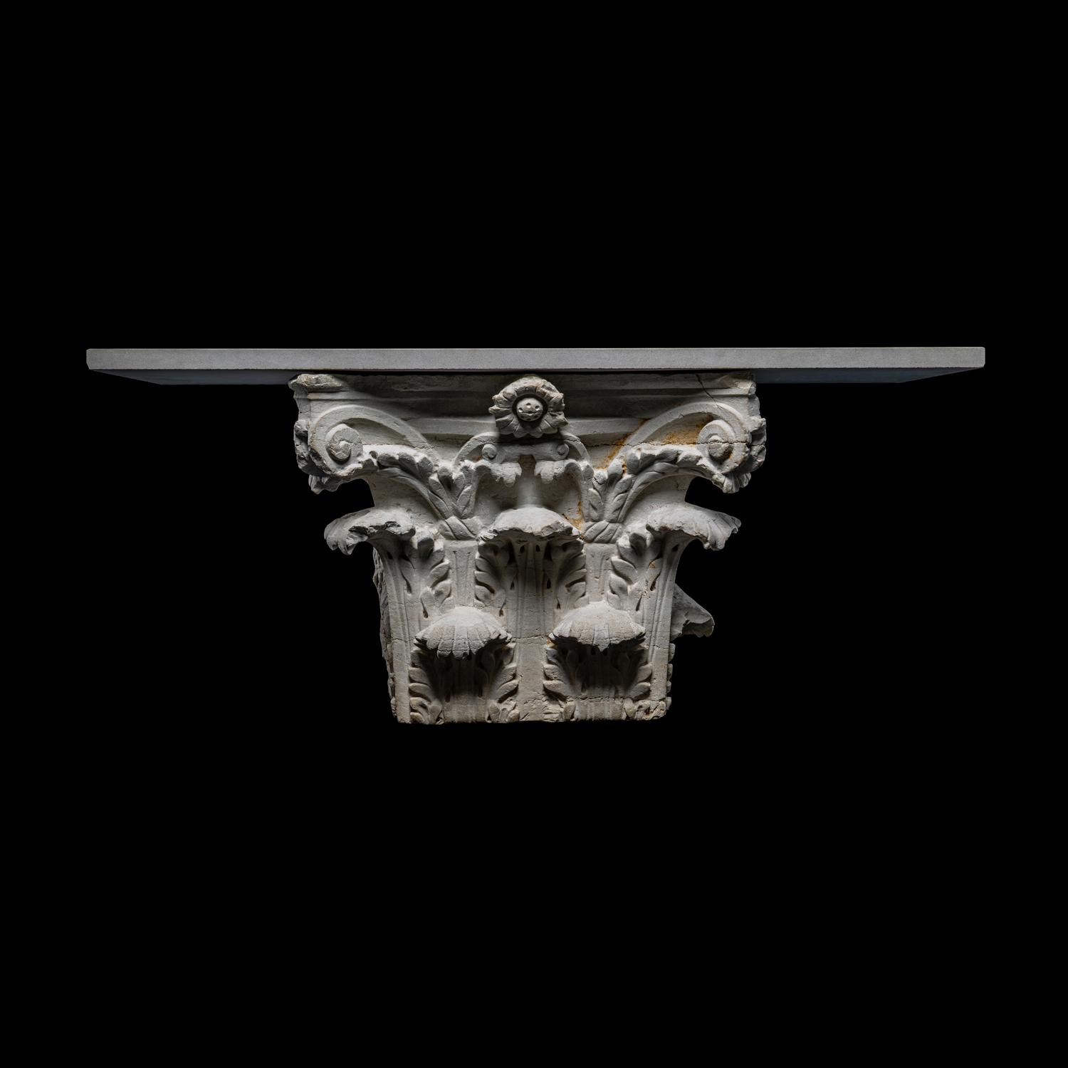 A Roman Limestone Corinthian Pilaster Capital
