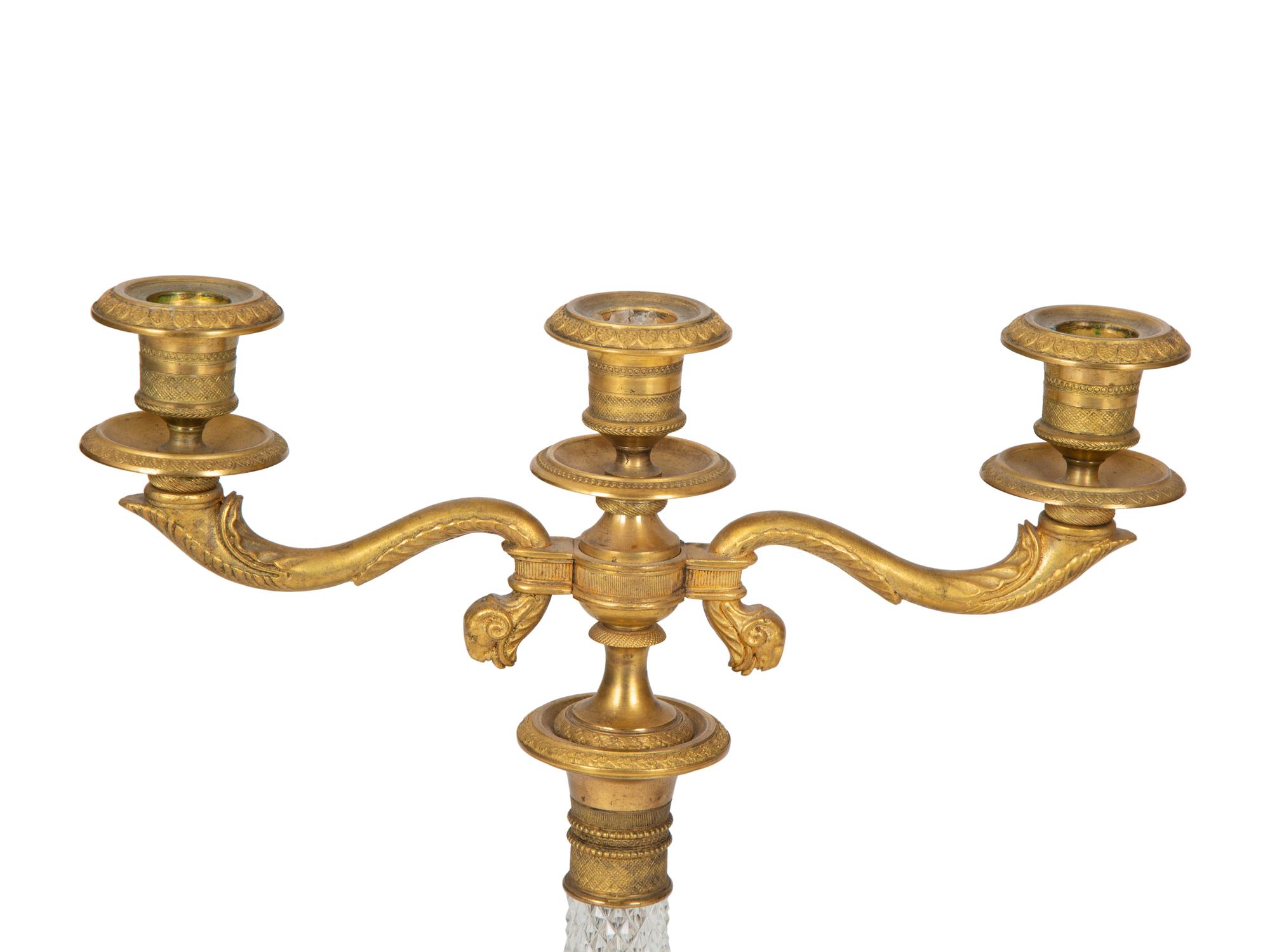 An Austrian Gilt Bronze and Cut Glass Table Garniture — 20TH CENTURY