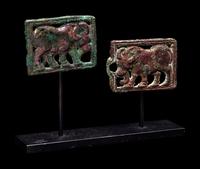 A Pair of Ordos Bronze Belt Plaques
