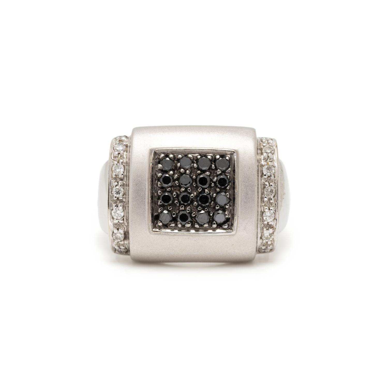BLACK DIAMOND AND DIAMOND RING