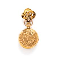 ART NOUVEAU, GOLD-FILLED LAPEL WATCH