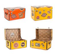 A Set of Four Painted Storage Boxes Height of largest 15 inches. — 20TH CENTURY