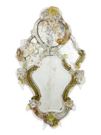 A Venetian Etched Glass Mirror