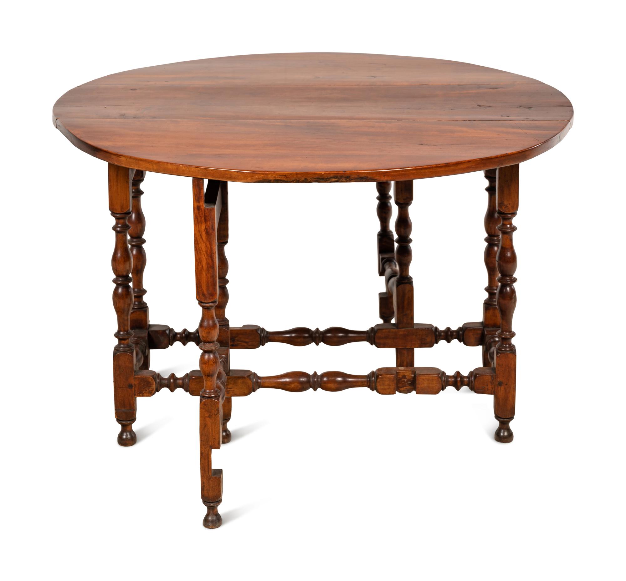 A William and Mary Style Maple Drop-Leaf Gate-Leg Table