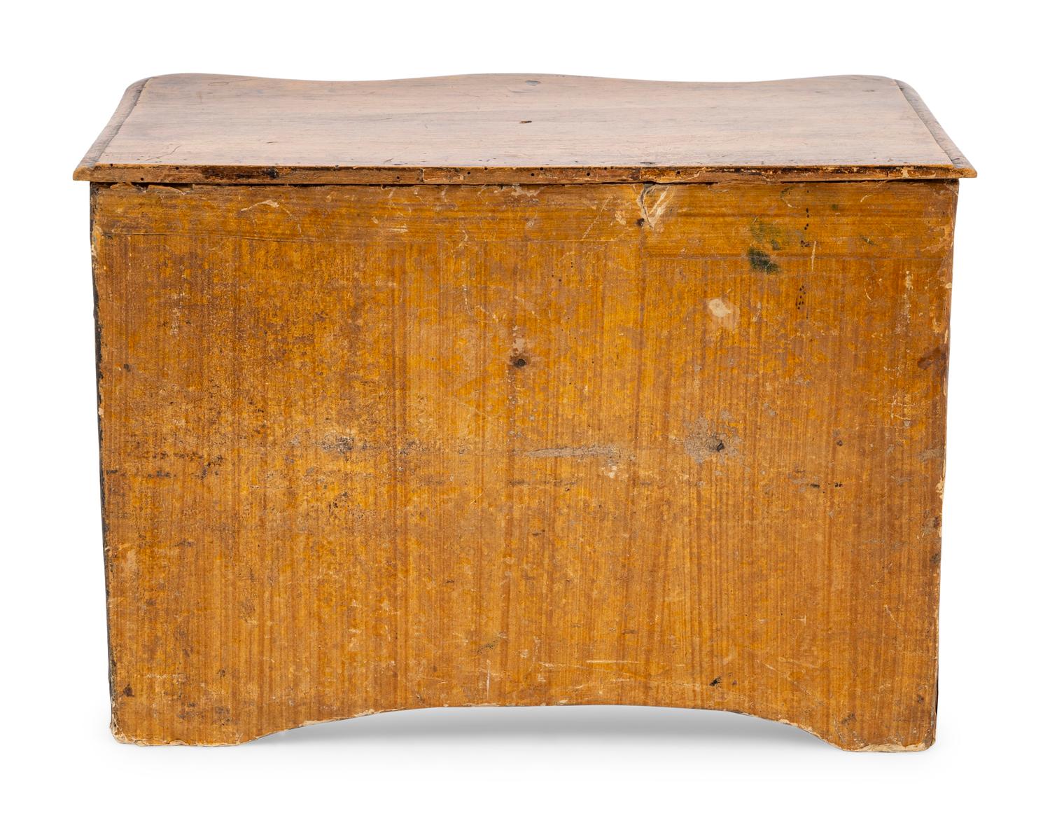 A Papier-Mâché Diminutive Chest of Drawers
