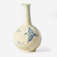 A Korean blue and white "Cranes" bottle vase 韓國青花“鶴”瓶