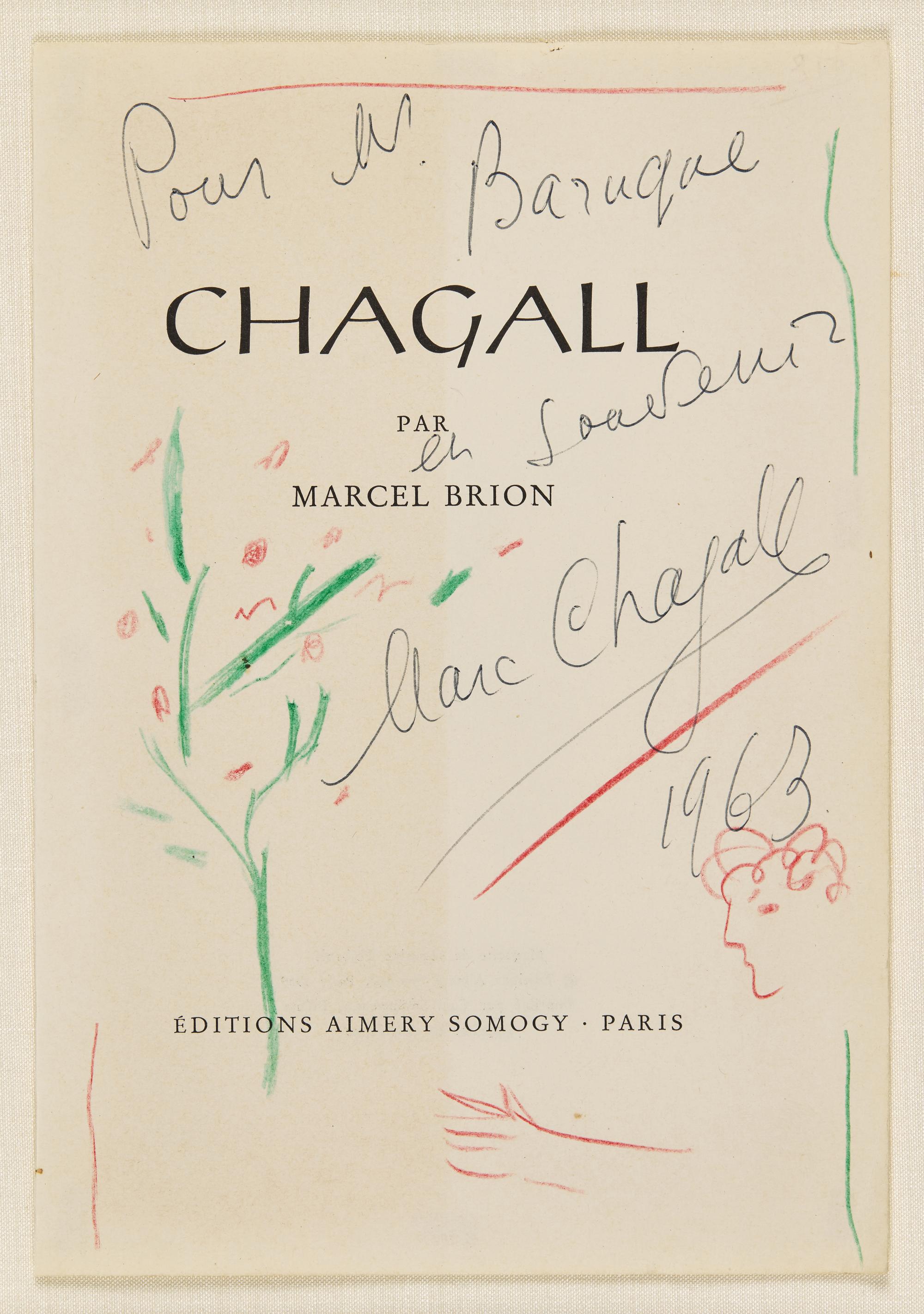 Marc Chagall (Belarusian/French, 1887-1985) — Chagall de Profil avec un Pommier , 1963