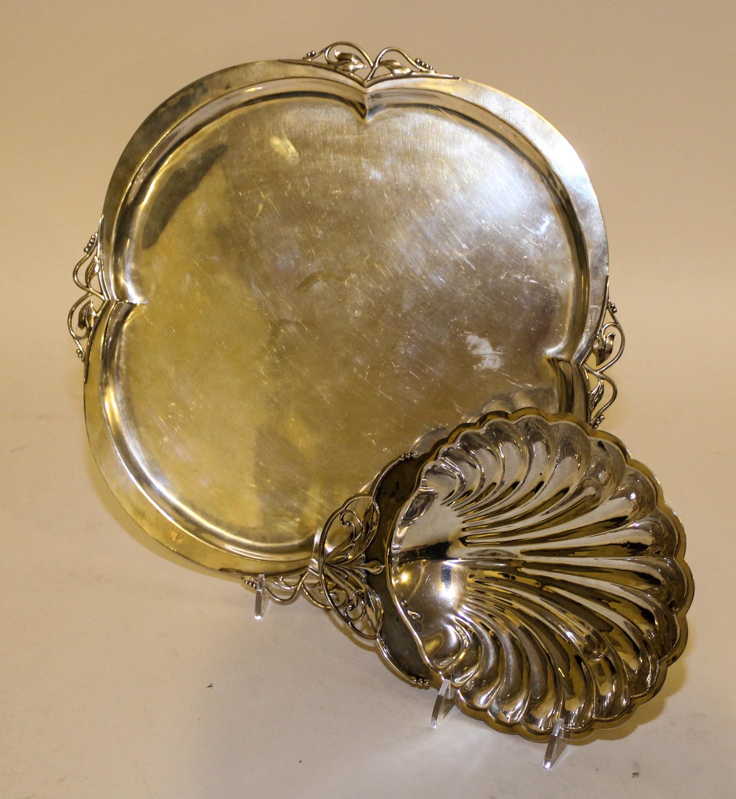 Two Cellini Craft Silver Table Articles Width of widest 22 3/4 inches. — EARLY 20TH CENTURY