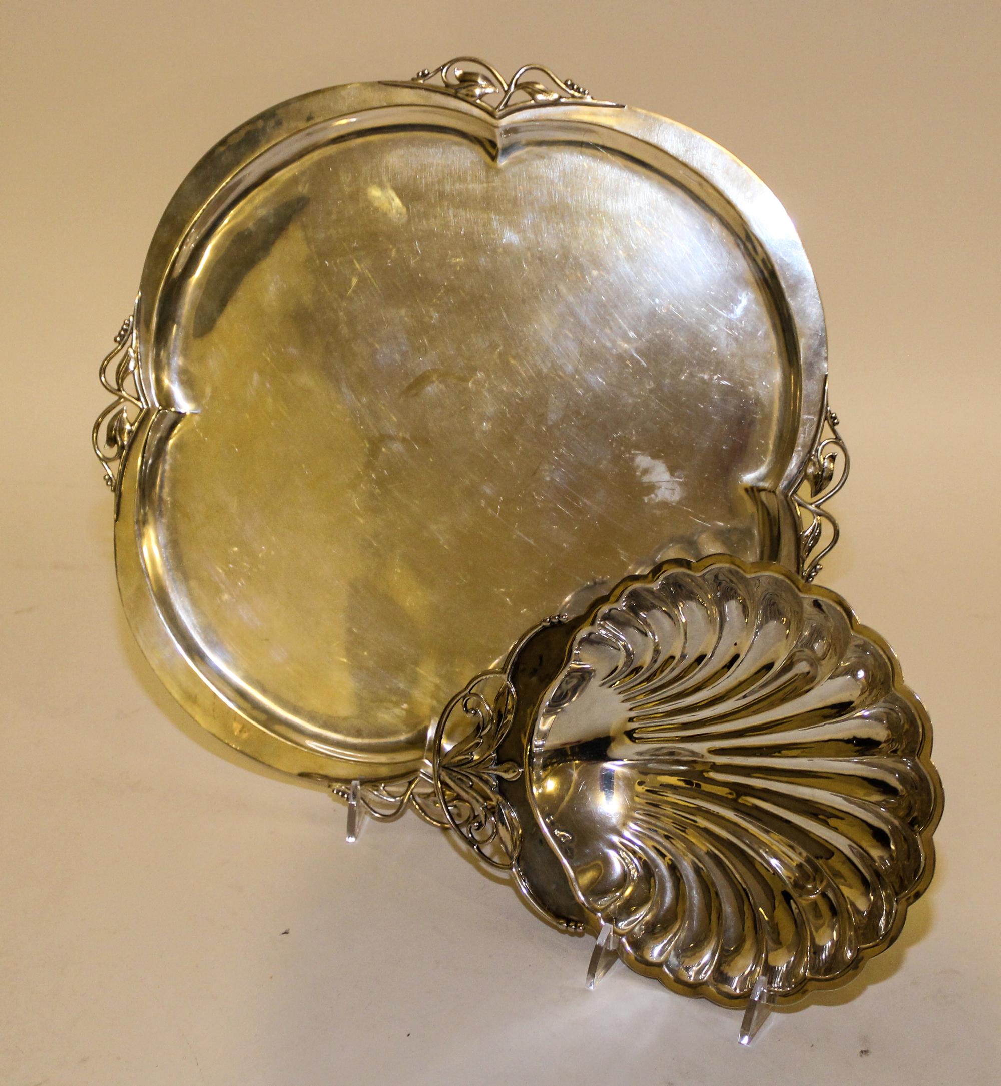 Two Cellini Craft Silver Table Articles Width of widest 22 3/4 inches. — EARLY 20TH CENTURY