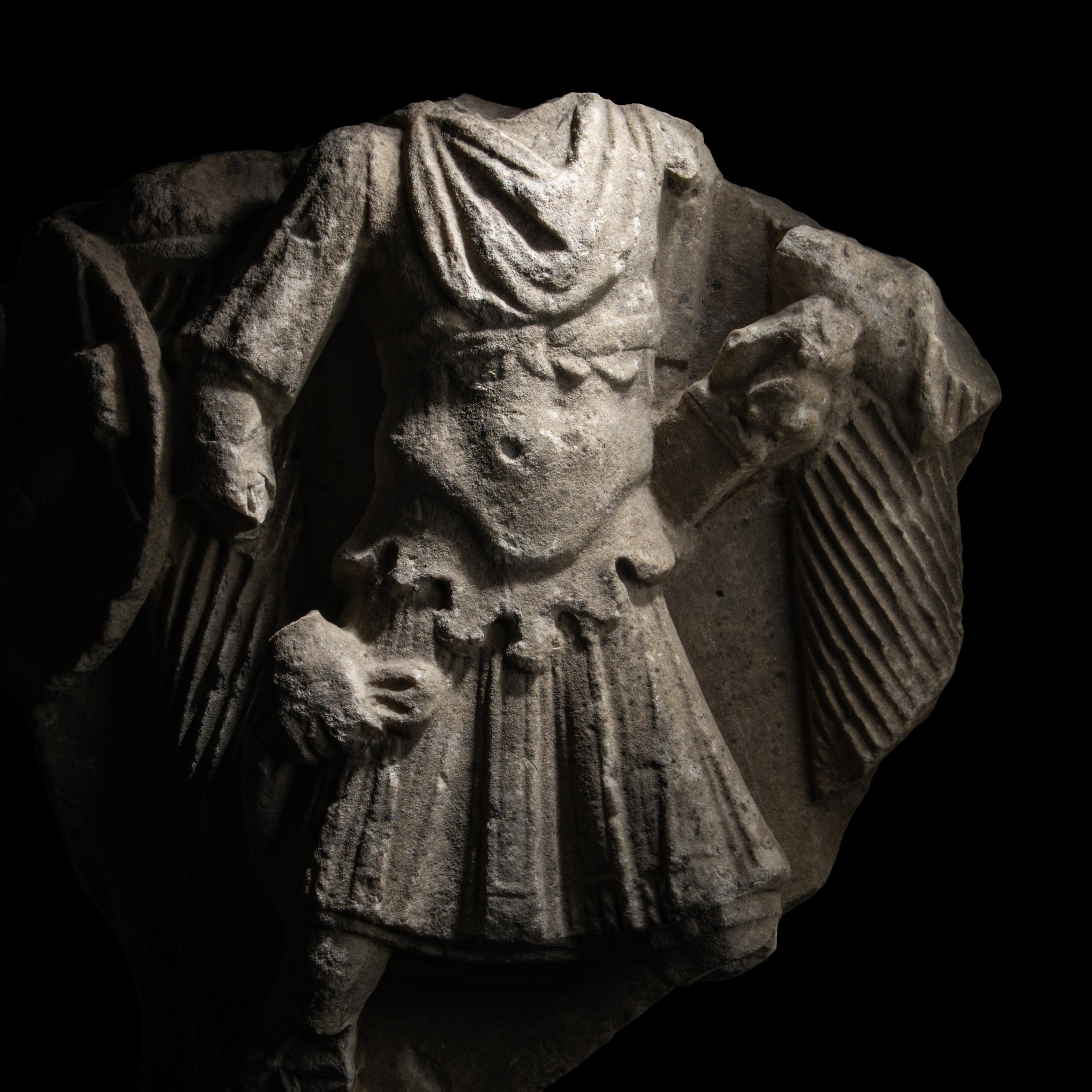 A Roman Marble Sarcophagus Fragment