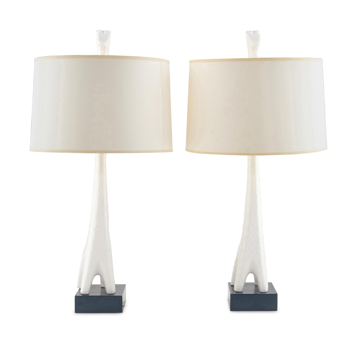 Pair of Giraffe Ceramic Table Lamps
