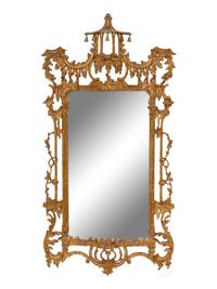 A Pair of Chinese Chippendale Style Giltwood Mirrors