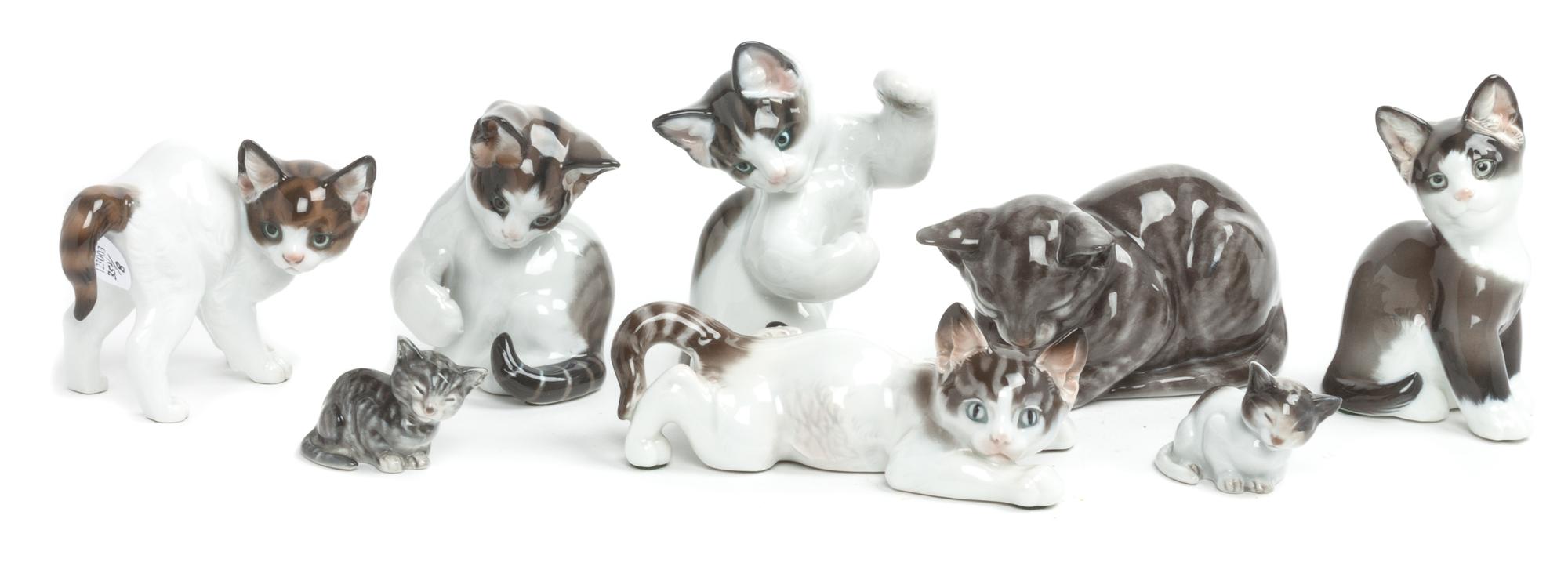Eight Rosenthal Porcelain Figures Width of widest 6 1/2 inches. — 20TH CENTURY
