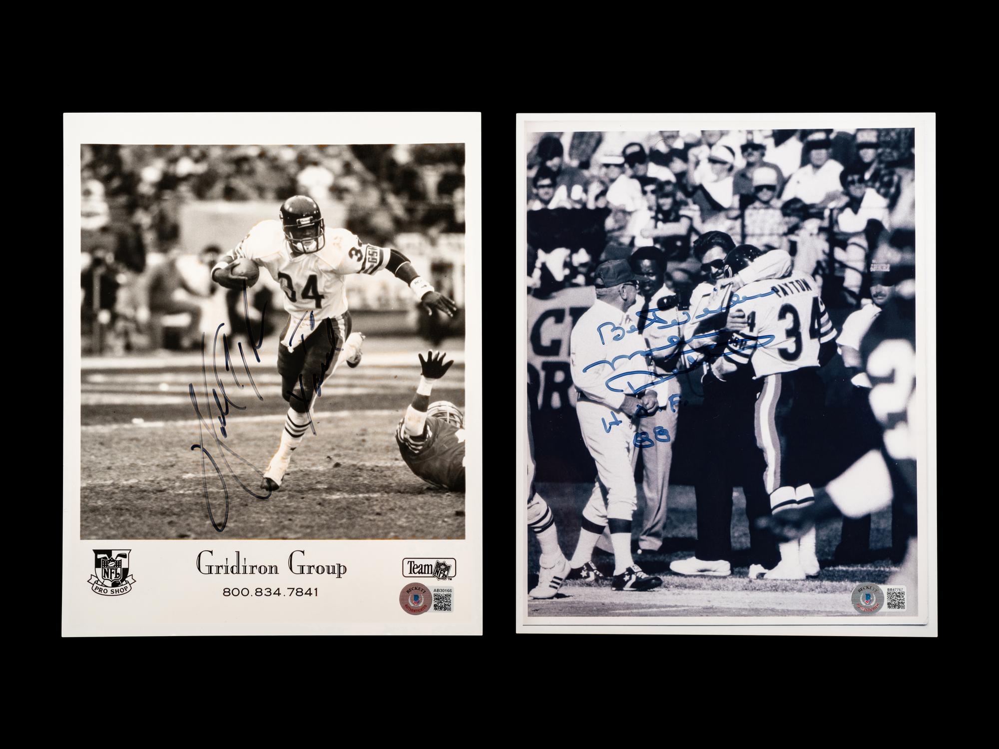 A Group of Mike Ditka and Walter Payton Chicago Bears Signed Autograph Photos (BAS Beckett Authentication Services Certified),