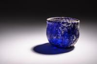 A Roman Blue Glass Ribbed Bowl