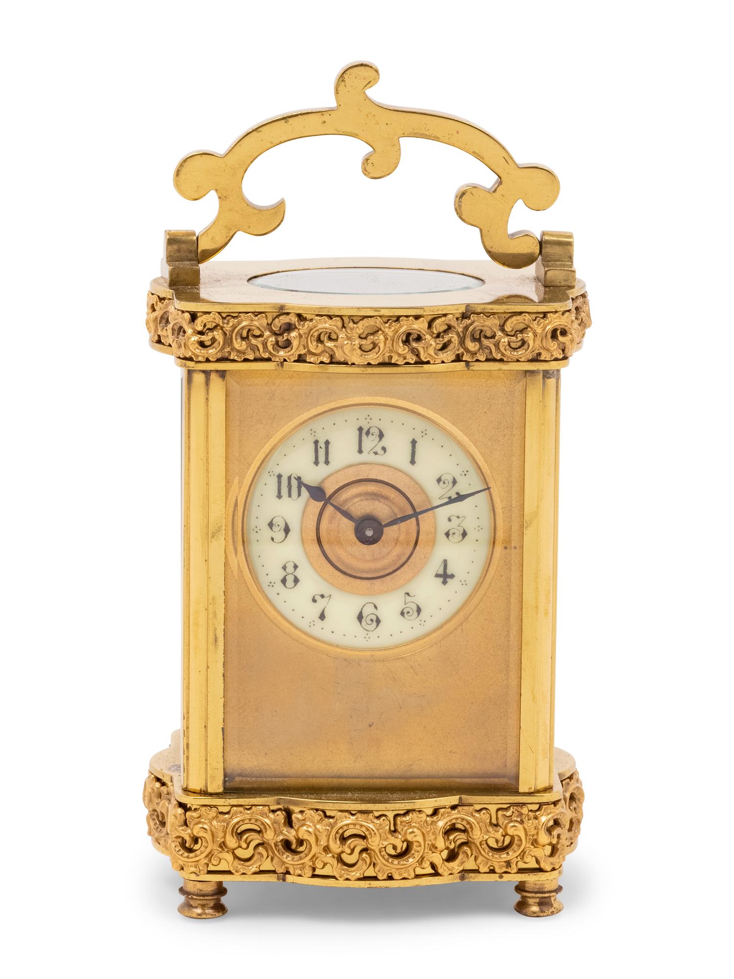 A French Gilt Metal Carriage Clock