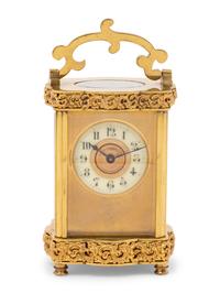 A French Gilt Metal Carriage Clock