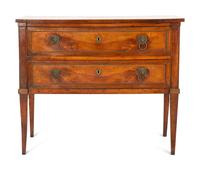 An Italian Walnut Two-Drawer Commode