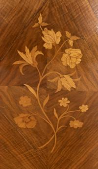 A Pair of Louis XV Style Marquetry Marble-Top Commodes