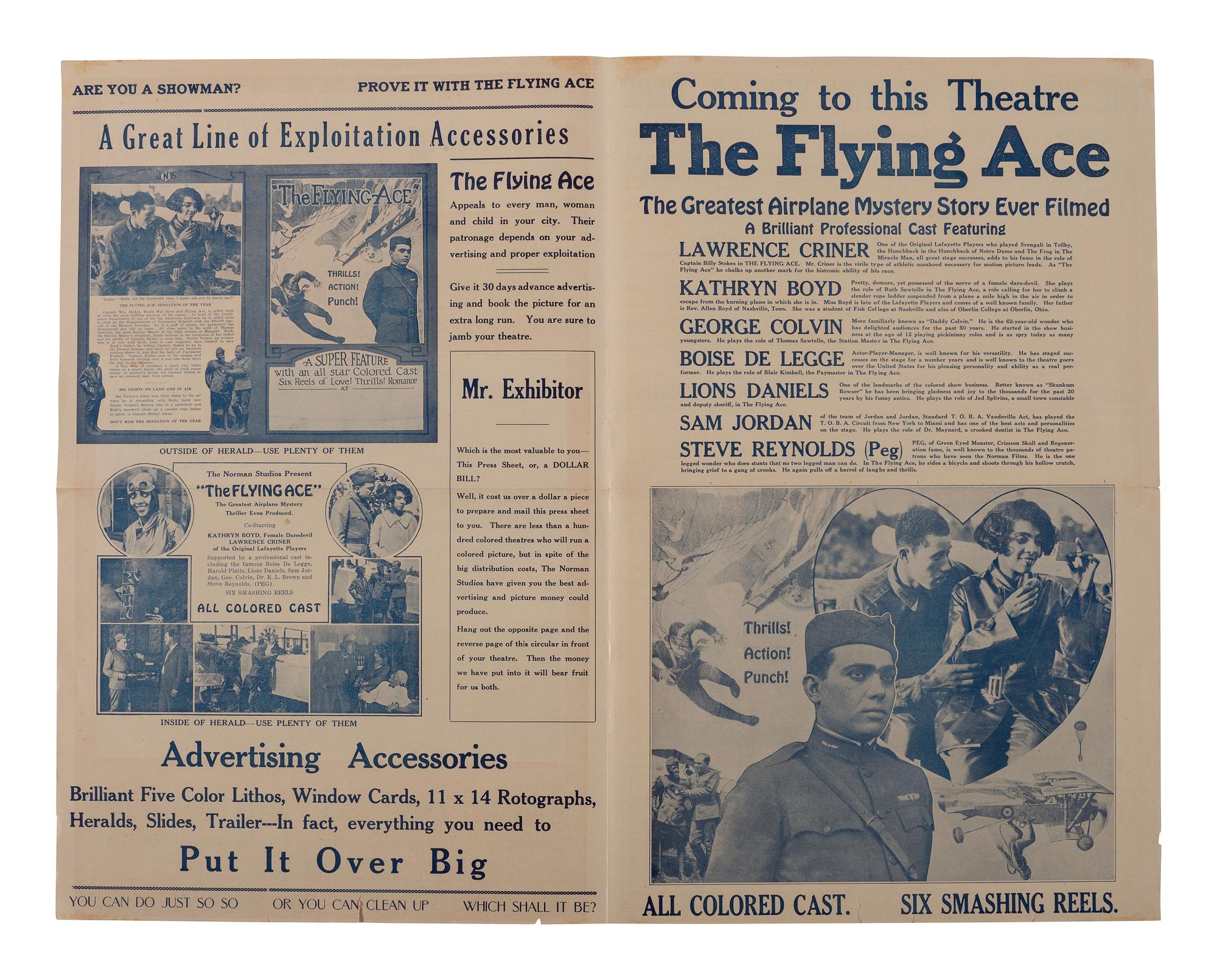 [ENTERTAINMENT]. Posters and promotional materials for Black-cast films, incl. The Flying Ace .