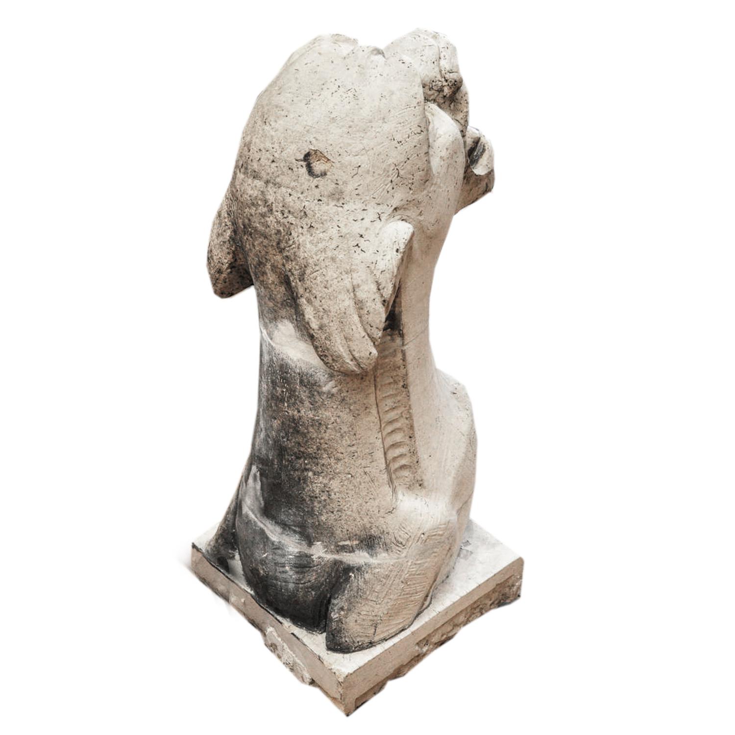 A Set of Two American Terra Cotta Gargoyles 18" W x 17" D x 40" H and 17" W x 13.5" D x 22.5" H — United States, Circa 1920