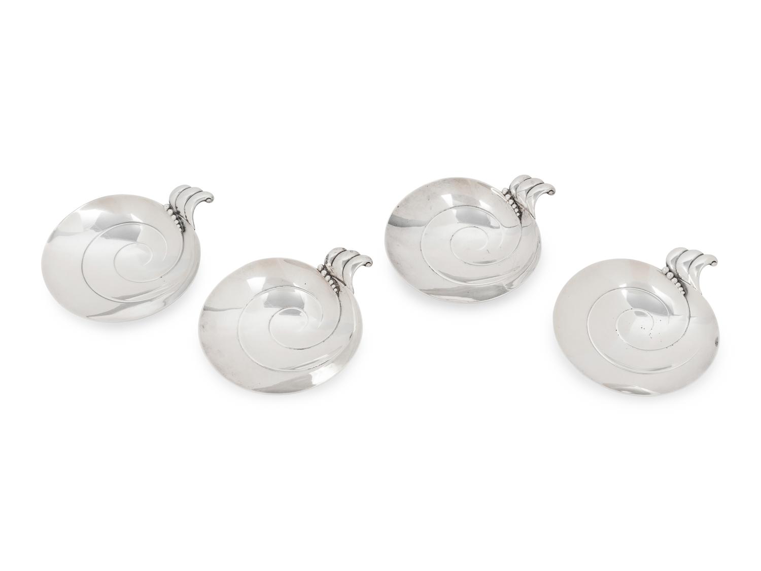 A Set of Four Tiffany and Co. Silver Candy Dishes