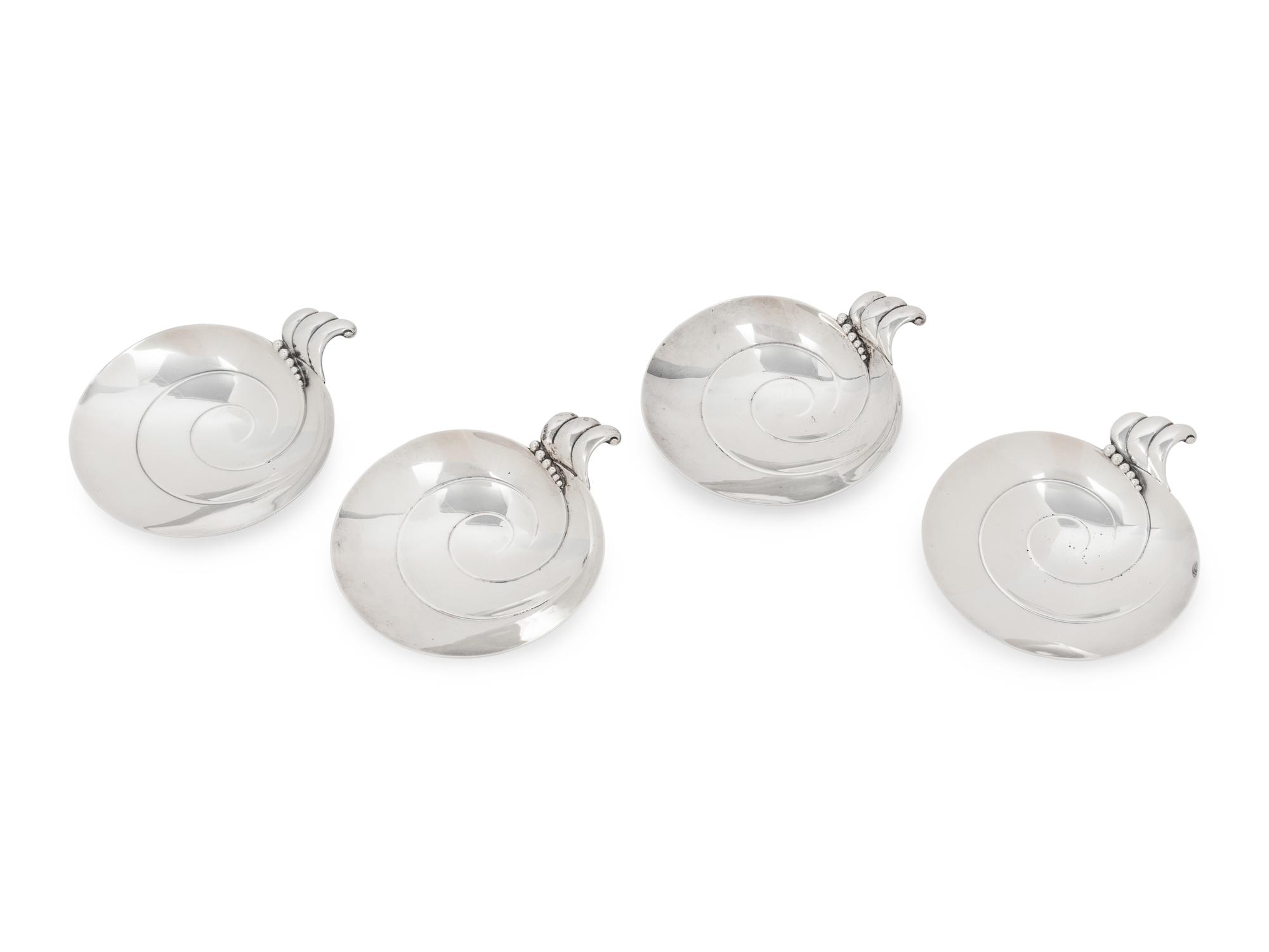 A Set of Four Tiffany and Co. Silver Candy Dishes