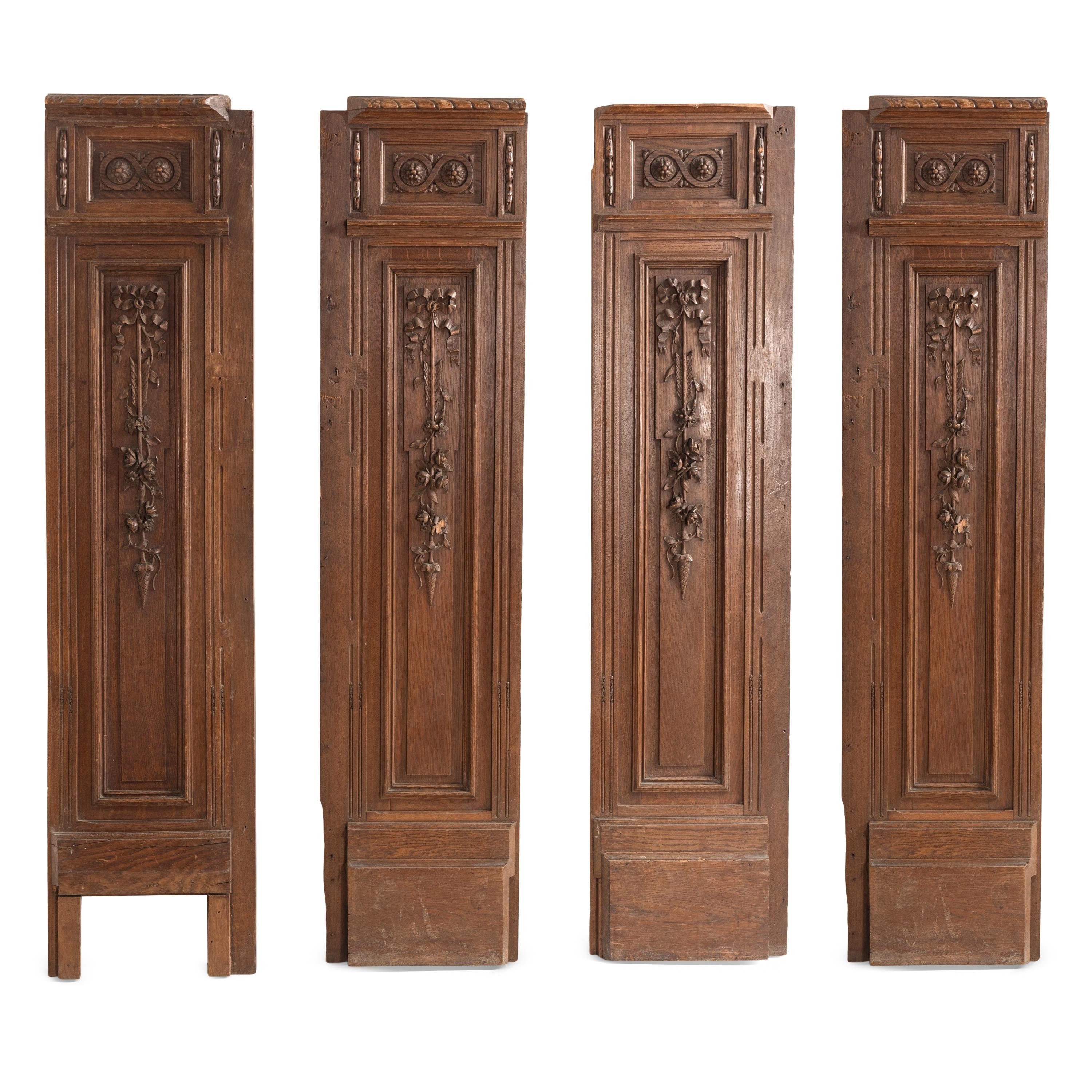 A Set of French Carved Oak Room Paneling