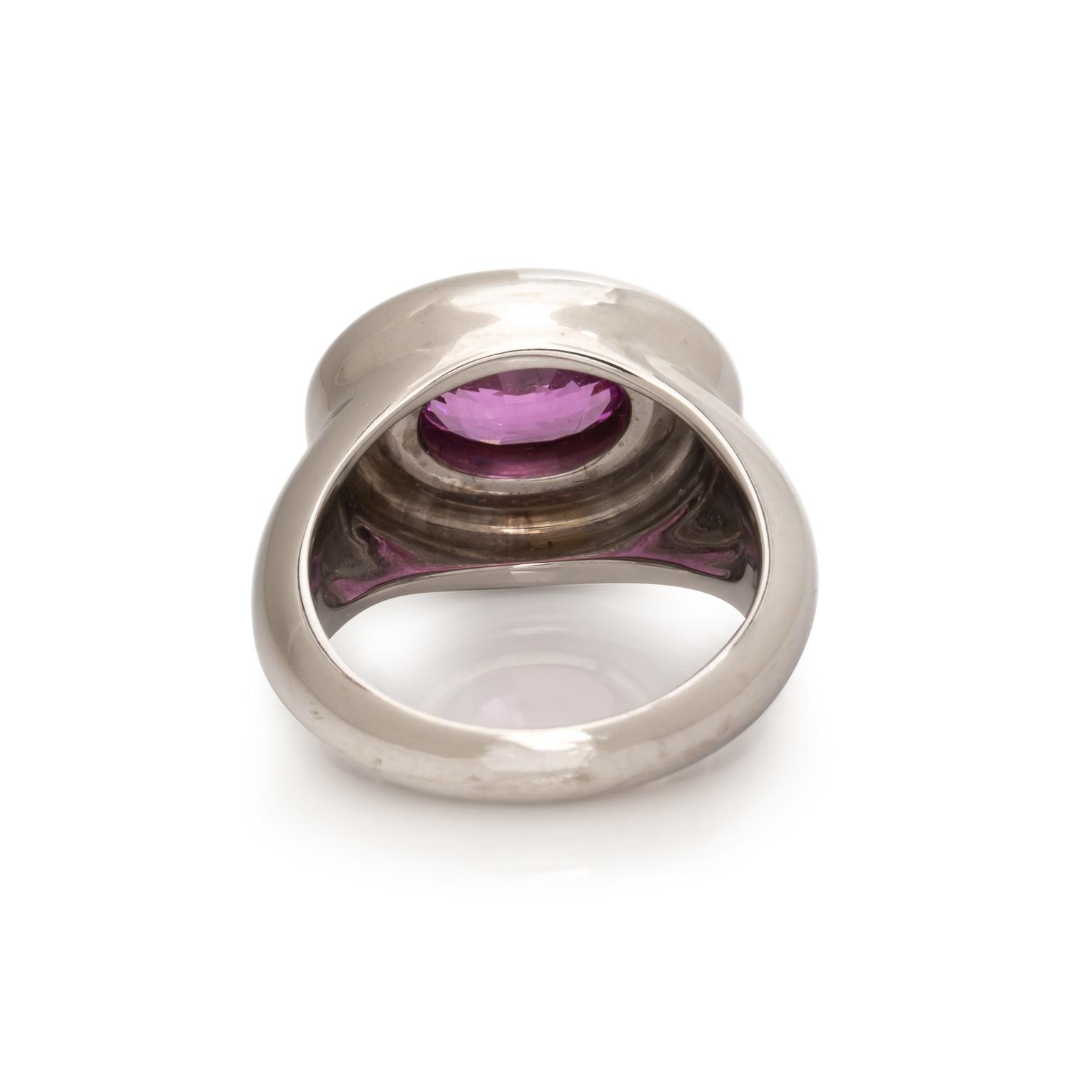 TIFFANY & CO., PALOMA PICASSO, WHITE GOLD AND PINK SAPPHIRE RING