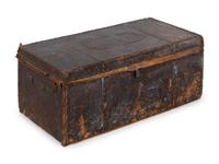 A Continental Nailhead Decorated Leather Trunk