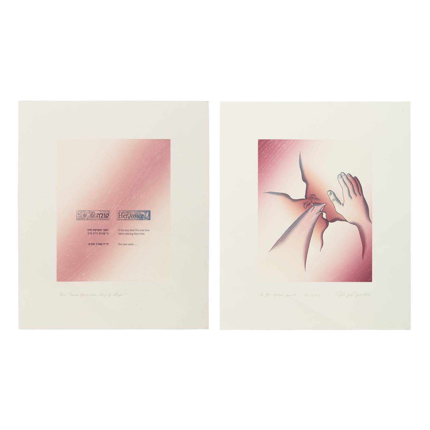Judy Chicago (American, b. 1939) — O for Your Scent (diptych) (from Voices from the Song of Songs ), 1998