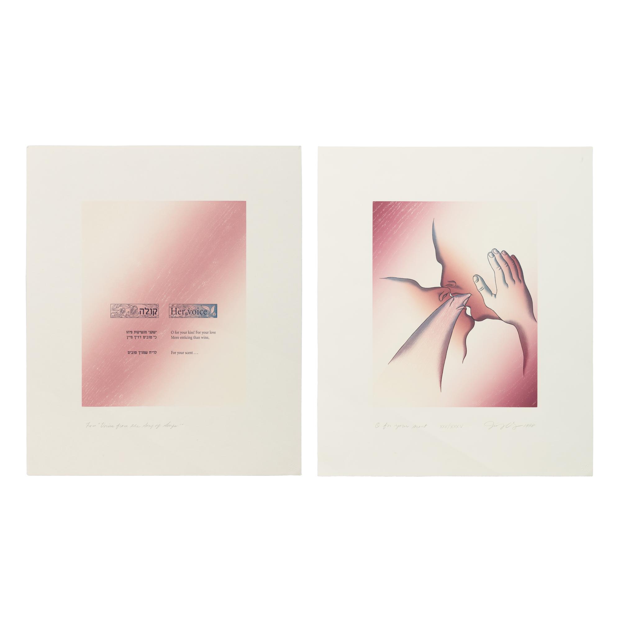 Judy Chicago (American, b. 1939) — O for Your Scent (diptych) (from Voices from the Song of Songs ), 1998